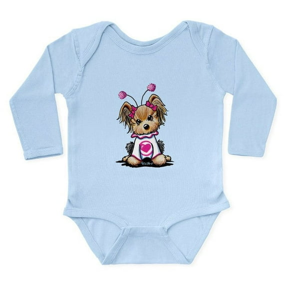 CafePress - Yorkie Luv Bug Long Sleeve Infant Bodysuit - Long Sleeve Cotton Baby Bodysuit