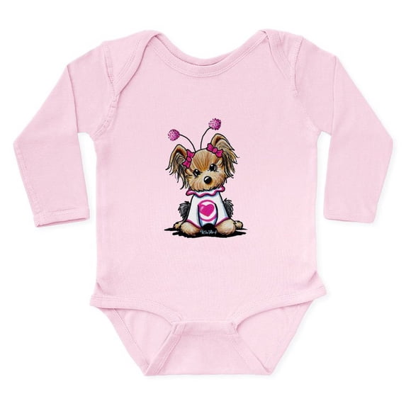 CafePress - Yorkie Luv Bug Long Sleeve Infant Bodysuit - Long Sleeve Cotton Baby Bodysuit