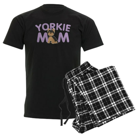 CafePress - Yorkie Mom Men's Dark Pajamas - Men's Dark Loose Fit Cotton Pajama Set