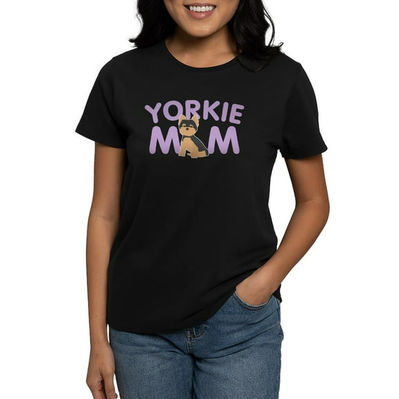 CafePress - Yorkie Mom Women's Classic T Shirt - Women's Traditional Fit Dark T-Shirt