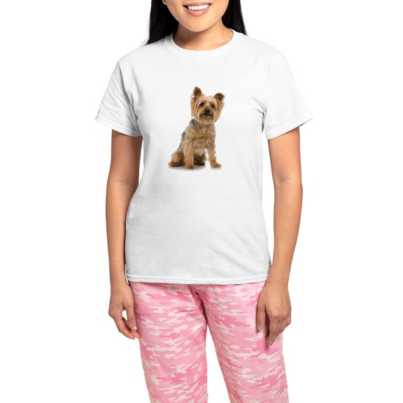 CafePress - Yorkshire Terrier Women's Light Pajamas - Women's Short Sleeve Print T-Shirt and Pants Light Cotton Pajama Set