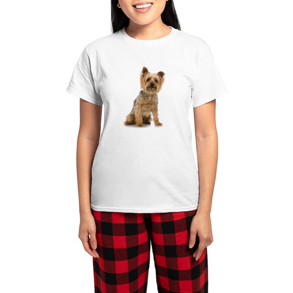 CafePress - Yorkshire Terrier Women's Light Pajamas - Women's Short Sleeve Print T-Shirt and Pants Light Cotton Pajama Set