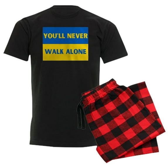 CafePress - You'Ll Never Walk Alone Pro Ukraine Pajamas - Men's Dark Loose Fit Cotton Pajama Set