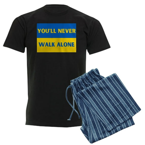 CafePress - You'Ll Never Walk Alone Pro Ukraine Pajamas - Men's Dark Loose Fit Cotton Pajama Set