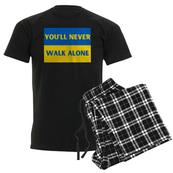 CafePress - You'Ll Never Walk Alone Pro Ukraine Pajamas - Men's Dark Loose Fit Cotton Pajama Set