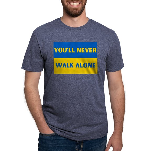 CafePress - You'Ll Never Walk Alone Pro Ukraine T Shirt - Mens Tri-blend T-Shirt