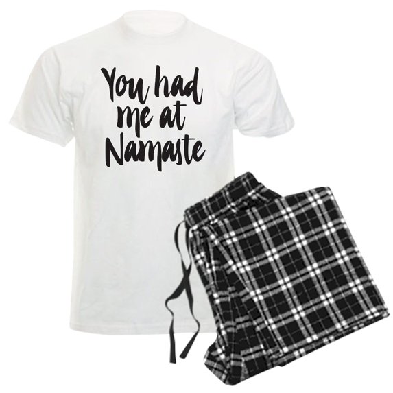 CafePress - You Had Me At Namaste Men's Light Pajamas - Men's Light Loose Fit Cotton Pajama Set
