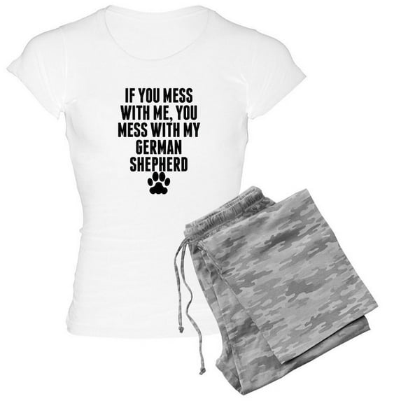 CafePress - You Mess With My German Shepherd Pajamas - Women's Light Pajamas