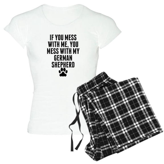 CafePress - You Mess With My German Shepherd Pajamas - Women's Light Pajamas