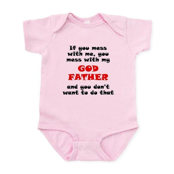 CafePress - You Mess With My Godfather Body Suit - Baby Light Bodysuit, Size Newborn - 24 Months
