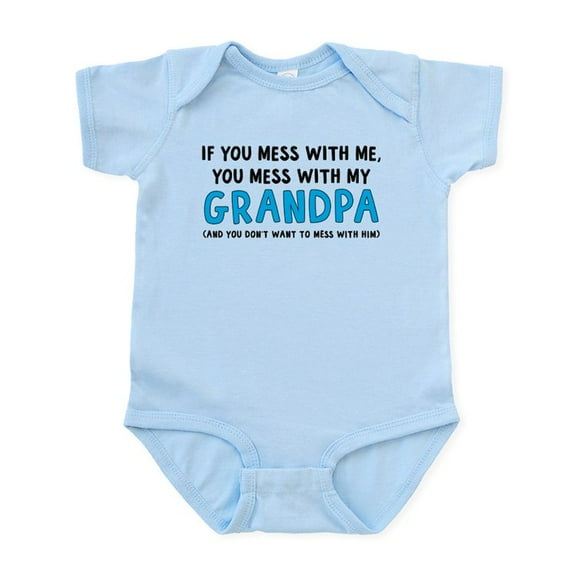 CafePress - You Mess With My Grandpa Baby Light Bodysuit - Baby Light Bodysuit, Size Newborn - 24 Months