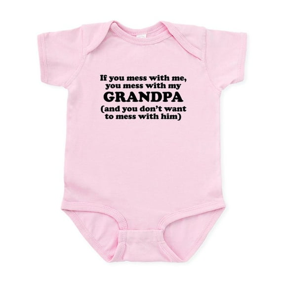 CafePress - You Mess With My Grandpa Body Suit - Baby Light Bodysuit, Size Newborn - 24 Months