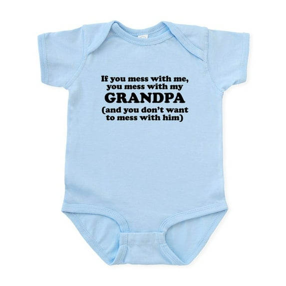 CafePress - You Mess With My Grandpa Body Suit - Baby Light Bodysuit, Size Newborn - 24 Months