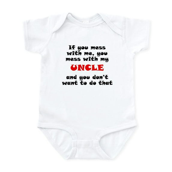 CafePress - You Mess With My Uncle Body Suit - Baby Light Bodysuit, Size Newborn - 24 Months