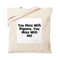 thumbnail image 1 of CafePress - You Mess With Pigeons, You Me Tote Bag - Unisex Canvas Tote Bag, Beige, 1-Piece, 1 of 6