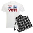 thumbnail image 1 of CafePress - Your Voice Matters Men's Light Pajamas - Men's Light Loose Fit Cotton Pajama Set, 1 of 7