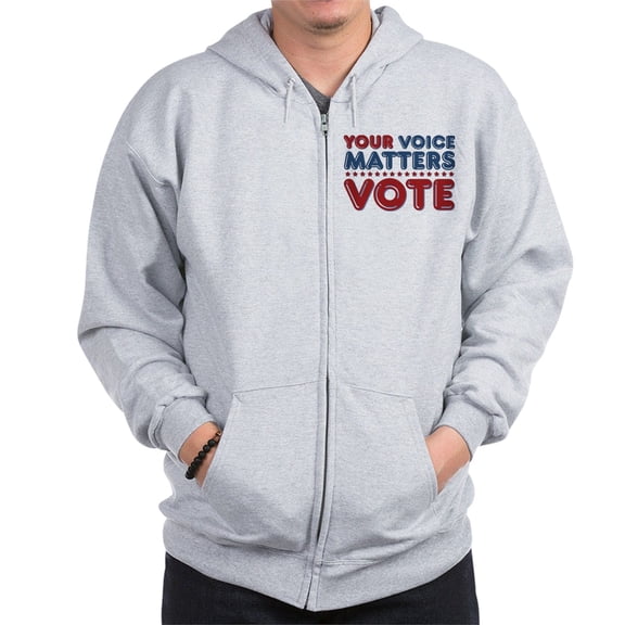 CafePress - Your Voice Matters Zip Hoodie - Zip Hoodie, Classic Hooded Sweatshirt with Metal Zipper