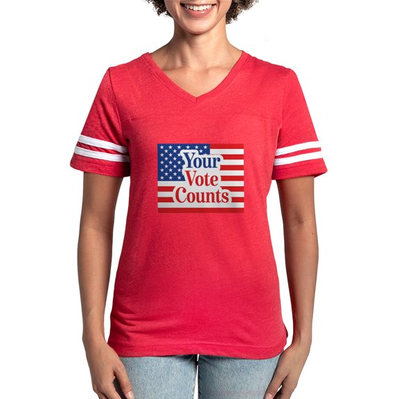 CafePress - Your Vote Counts Women's Football T Shirt - Womens Football Shirt