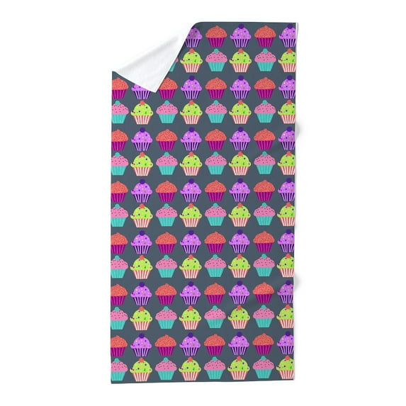 CafePress - Yummy Sweet Cupcake Pattern - Large Beach Towel, Soft 30"x60" Towel with Unique Design