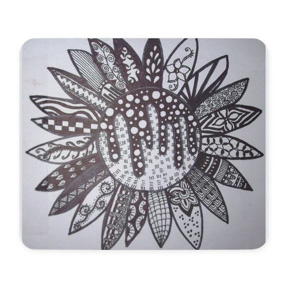 CafePress - Zen Sunflower Doodle Mousepad - Non-slip Rubber Mousepad, Gaming Mouse Pad