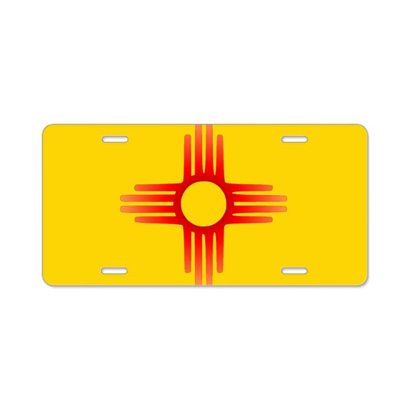 CafePress - Zia Sun Symbol - Aluminum License Plate, Front License Plate, Vanity Tag