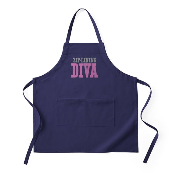 CafePress - Zip Lining DIVA Apron (Dark) - Kitchen Apron with Pockets, Grilling Apron, Baking Apron
