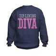 thumbnail image 1 of CafePress - Zip Lining DIVA Kids Sweatshirt - Kids Sweatshirt, Youth Crew Neck Sweatshirt, 1 of 4