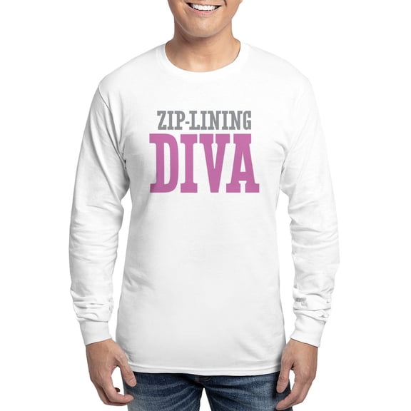 CafePress - Zip Lining DIVA Long Sleeve T Shirt - Unisex Cotton Long Sleeve T-Shirt