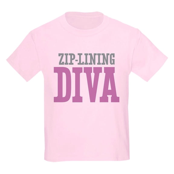 CafePress - Zip Lining DIVA T Shirt - Light T-Shirt Kids XS-XL