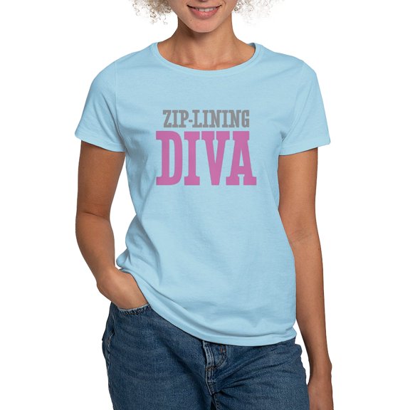 CafePress - Zip Lining DIVA T Shirt - Women's Classic T-Shirt
