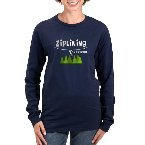 CafePress - Ziplines Darks Long Sleeve T Shirt - Women's Long Sleeve Graphic Tee Casual Fit