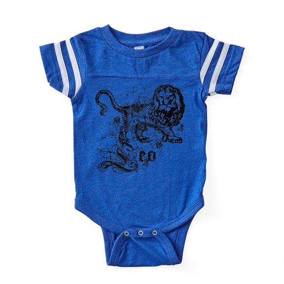 CafePress - Zodiac Distressed Leo_Wh - Cute Infant Baby Football Bodysuit