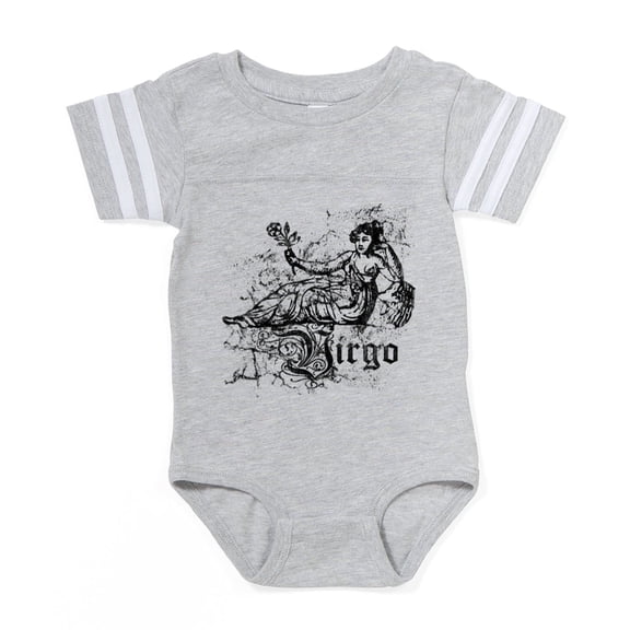 CafePress - Zodiac Distressed Virgo_Wh - Cute Infant Baby Football Bodysuit