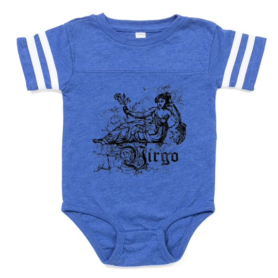 CafePress - Zodiac Distressed Virgo_Wh - Cute Infant Baby Football Bodysuit