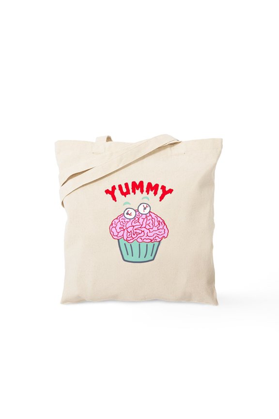 - Zombie Brain Cupcake Tote Bag - Unisex Canvas Tote Bag, Beige, 1-Piece