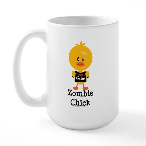 CafePress - Zombie Chick Large Mug - 15 oz Ceramic Large White Novelty Mug