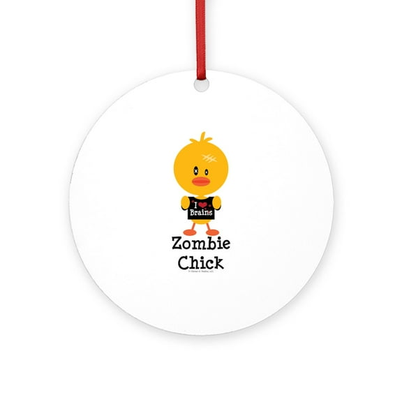 CafePress - Zombie Chick -  Round Wood Ornament 4"