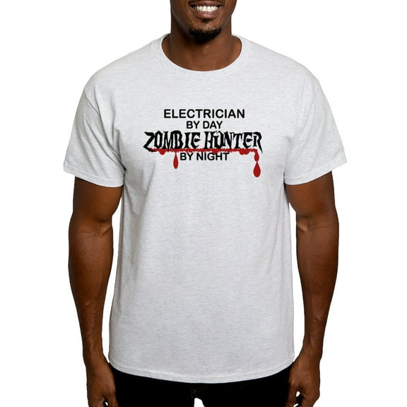 CafePress - Zombie Hunter Electrician Light T Shirt - Men's Classic Graphic T-Shirt