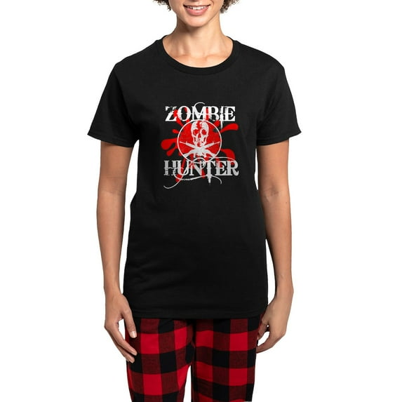 CafePress - Zombie Hunter Women's Dark Pajamas - Women's Short Sleeve Print T-Shirt and Pants Dark Cotton Pajama Set