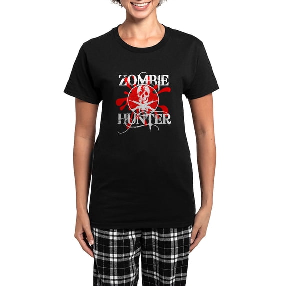 CafePress - Zombie Hunter Women's Dark Pajamas - Women's Short Sleeve Print T-Shirt and Pants Dark Cotton Pajama Set