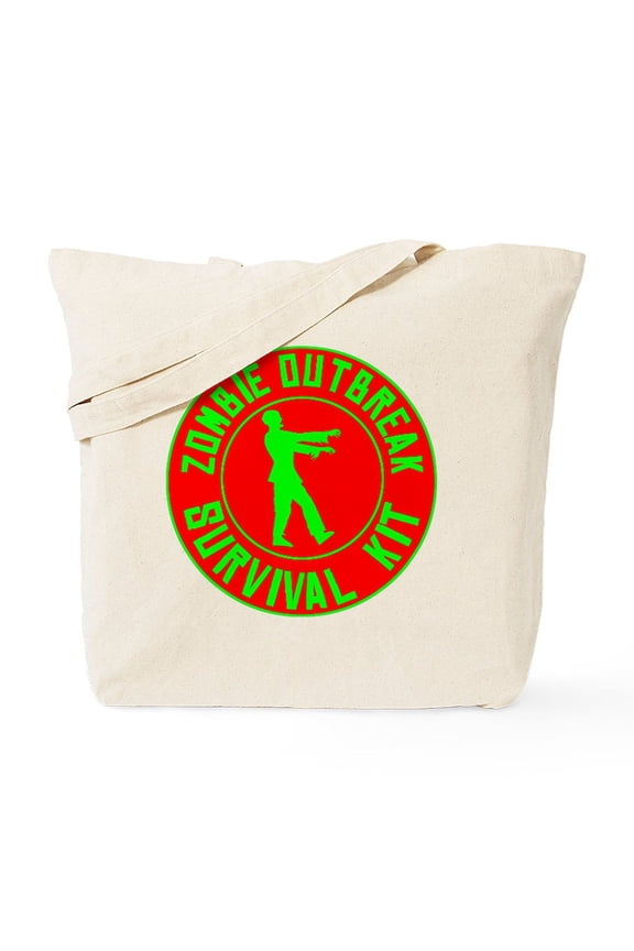 - Zombie Outbreak Survival Kit Tote Bag - Unisex Canvas Tote Bag, Beige, 1-Piece