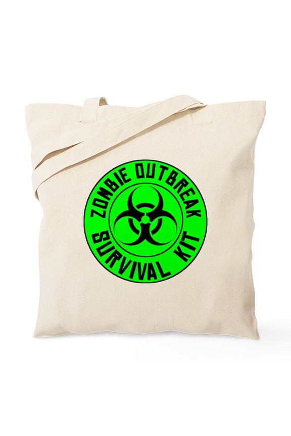 - Zombie Outbreak Survival Kit Tote Bag - Unisex Canvas Tote Bag, Beige, 1-Piece