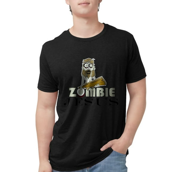 CafePress - Zombiejesus Blacklettering Men's Deluxe T Shirt - Mens Tri-blend T-Shirt