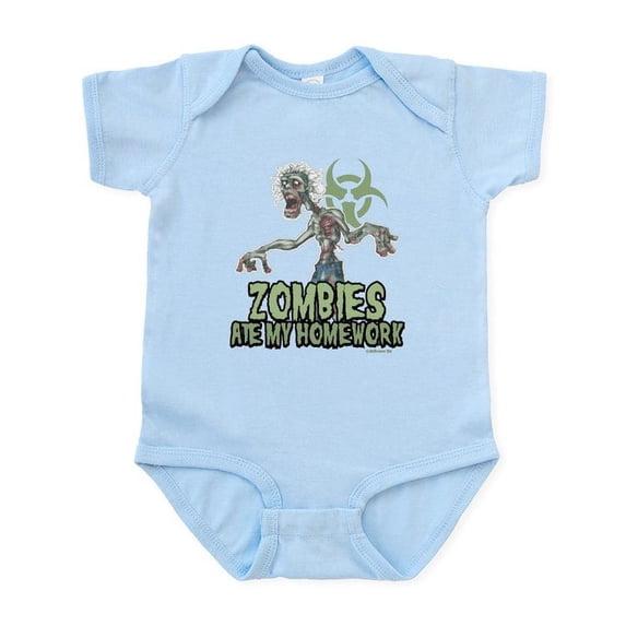 CafePress - Zombies Ate My Homework Infant Bodysuit - Baby Light Bodysuit, Size Newborn - 24 Months