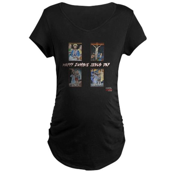CafePress - Zrchappyzombiejesusday Maternity Dark T Shirt - Maternity Dark T-Shirt
