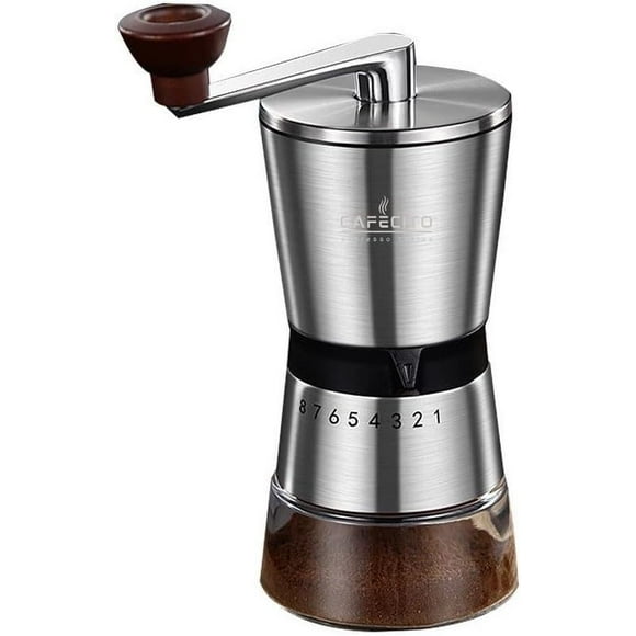 Cafecito Manual Coffee Grinder 304 Stainless Steel Ceramic Burr Mill | Portable Coffee Bean Grinder by Cafecito Espresso Coffee