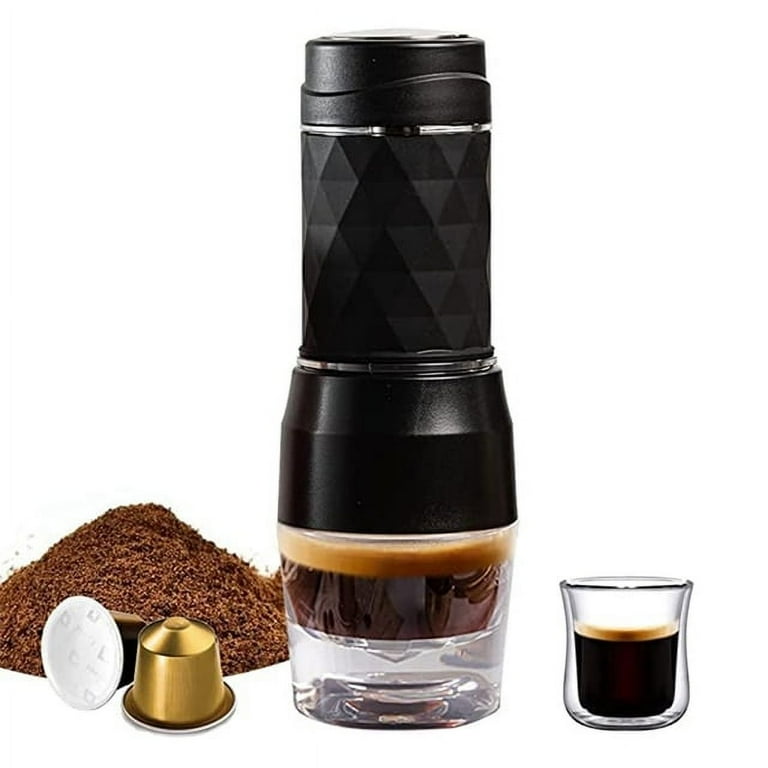 Portable Coffee Maker Espresso Machine Hand Press Capsule Ground Coffee  Brewer Portable For Travel And Picnic