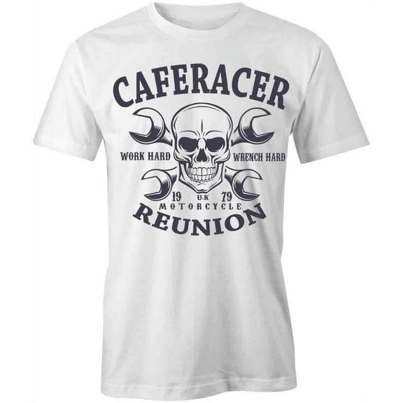Caferacer Reunion T-Shirt | Cool Motorcycle White Tee Gift