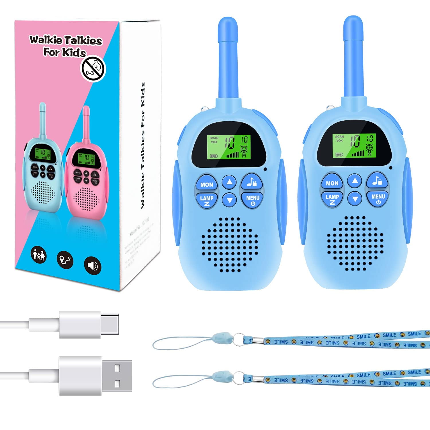 Little Pretender - 2 Pack Walkie Talkies for Kids, 2 Mile Range, 3  Channels, Includes Built in Flash Light | Kids Walkie Talkies | 2 Pack  Walkie