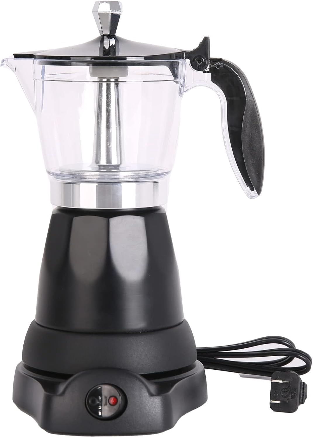 Cafetera Espresso Maker, 6 Cup Portable Coffee Machine, 300ml Portable Cafeteras Electricas Modernas, Electric Moka Pot with Detachable Base & Overheat Protection, Coffee Gift for Home Travel